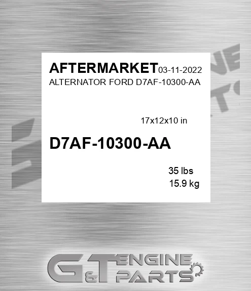 D7AF-10300-AA Alternator Ford D7af-10300-aa for AFTERMARKET