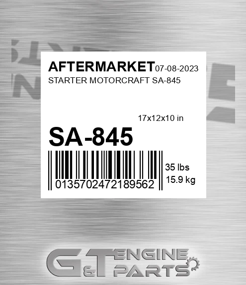 SA-845 Starter Motorcraft Sa-845 for AFTERMARKET