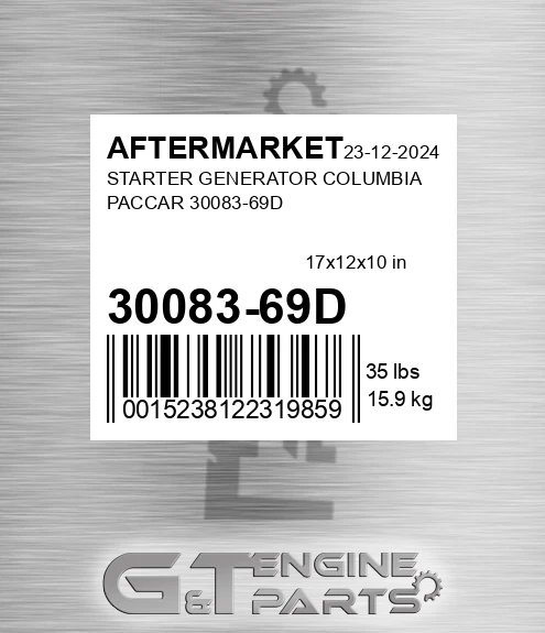 30083-69D Starter Generator Columbia Paccar 30083-69d for AFTERMARKET
