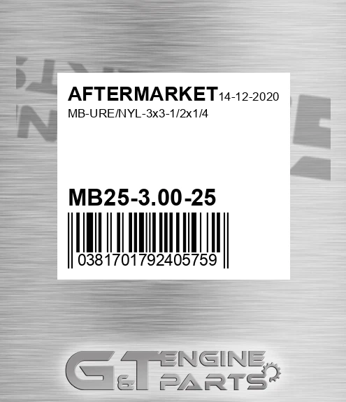 MB25-3.00-25 Mb-ure/nyl-3x3-1/2x1/4