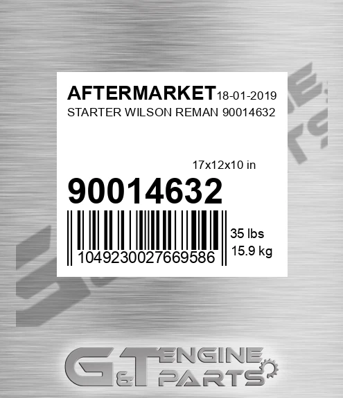 90014632 Starter Wilson Reman 90014632 for AFTERMARKET