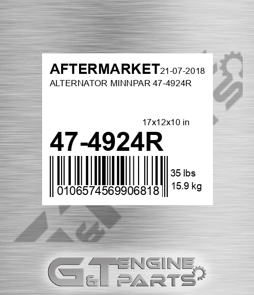 47-4924R Alternator Minnpar 47-4924r for AFTERMARKET