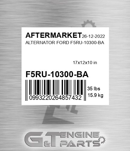 F5RU-10300-BA Alternator Ford F5ru-10300-ba for AFTERMARKET