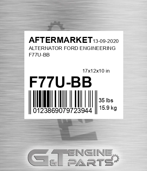 F77U-BB Alternator Ford Engineering F77u-bb for AFTERMARKET