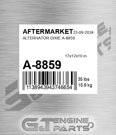 A-8859 Alternator Dixie A-8859 for AFTERMARKET
