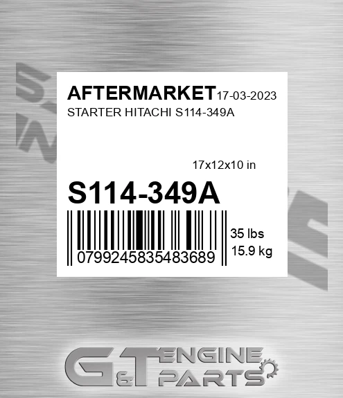 S114-349A Starter Hitachi S114-349a for AFTERMARKET