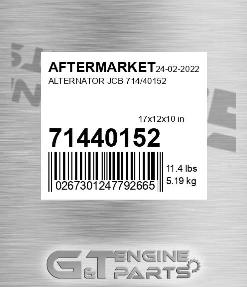 71440152 Alternator Jcb