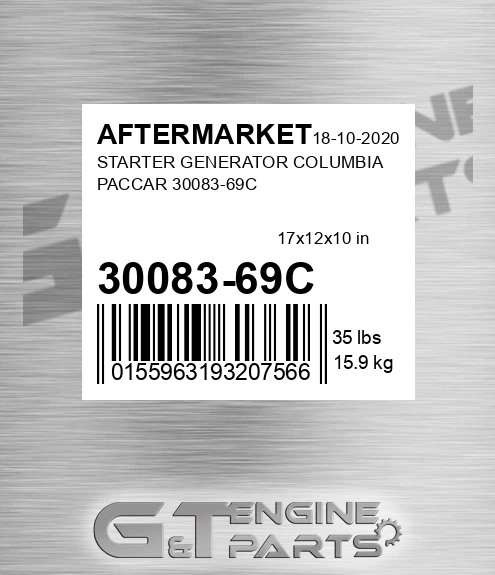 30083-69C Starter Generator Columbia Paccar 30083-69c for AFTERMARKET