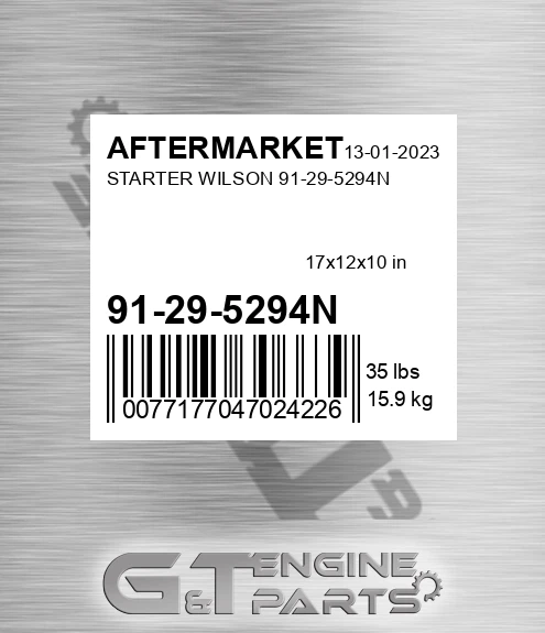 91-29-5294N Starter Wilson 91-29-5294n for AFTERMARKET