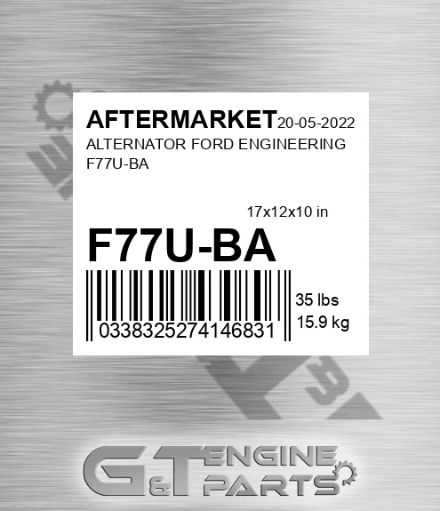 F77U-BA Alternator Ford Engineering F77u-ba for AFTERMARKET