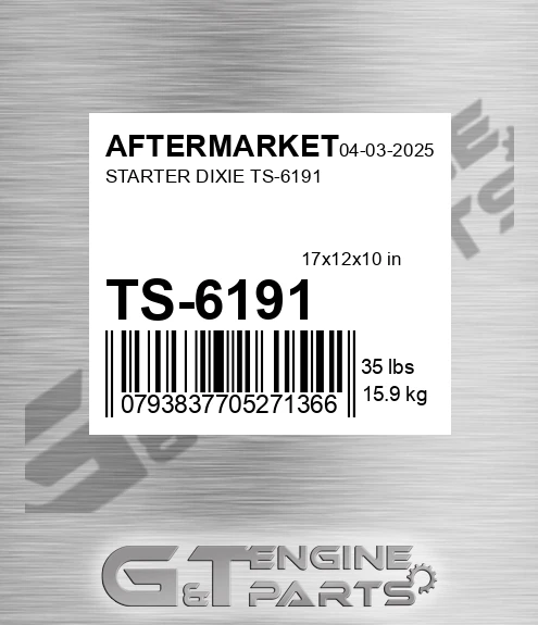 TS-6191 Starter Dixie Ts-6191 for AFTERMARKET