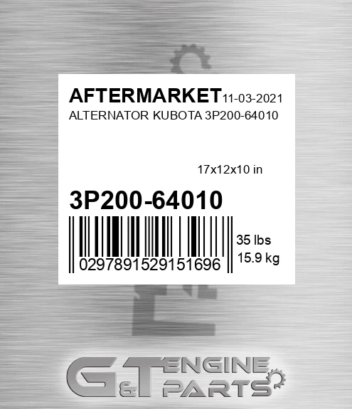 3P200-64010 Alternator Kubota 3p200-64010