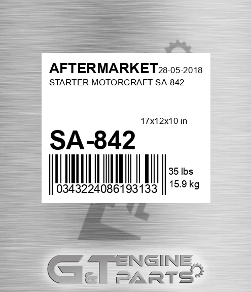 SA-842 Starter Motorcraft Sa-842 for AFTERMARKET