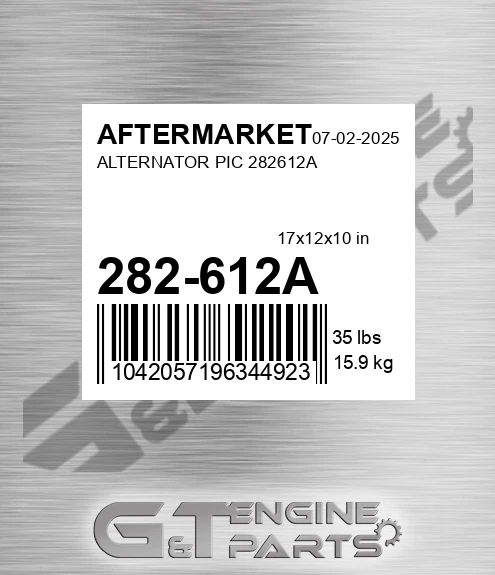 282-612A Alternator Pic for AFTERMARKET