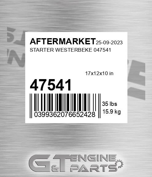 47541 Starter Westerbeke 0 for AFTERMARKET