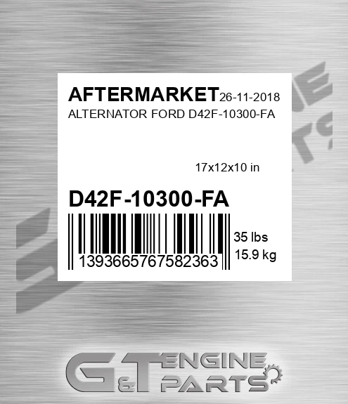 D42F-10300-FA Alternator Ford D42f-10300-fa for AFTERMARKET