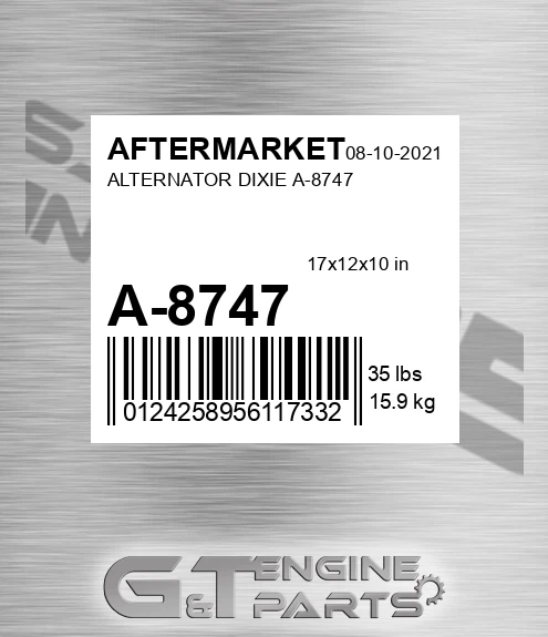 A-8747 Alternator Dixie A-8747 for AFTERMARKET