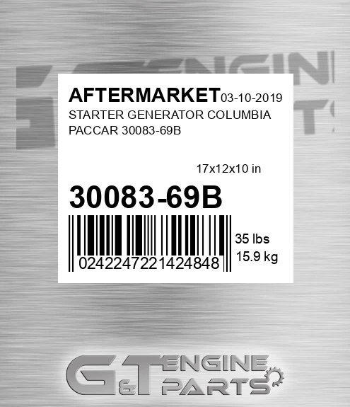 30083-69B Starter Generator Columbia Paccar 30083-69b for AFTERMARKET