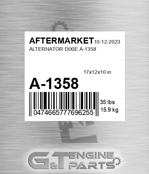 A-1358 Alternator Dixie A-1358 for AFTERMARKET