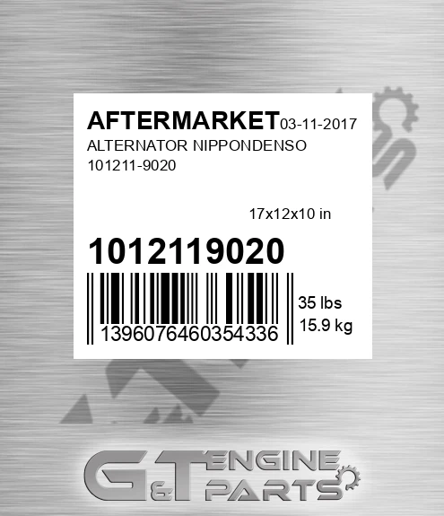 1012119020 Alternator Nippondenso