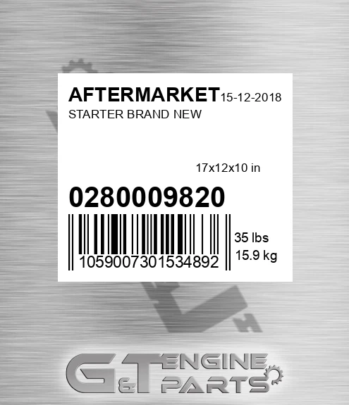 028000-9820 Starter Brand New for AFTERMARKET