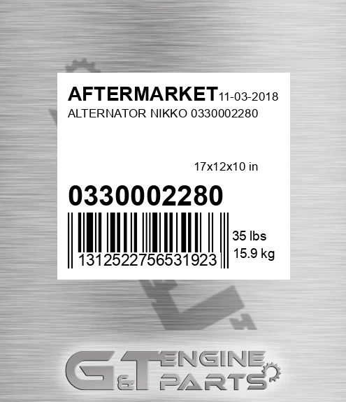 0330002280 Alternator Nikko 0330002280