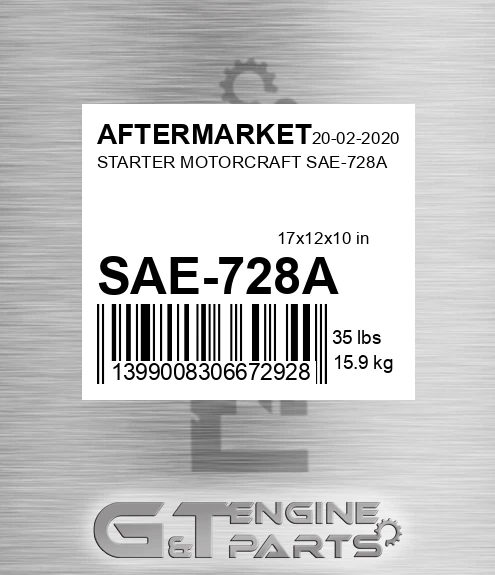 SAE-728A Starter Motorcraft Sae-728a for AFTERMARKET