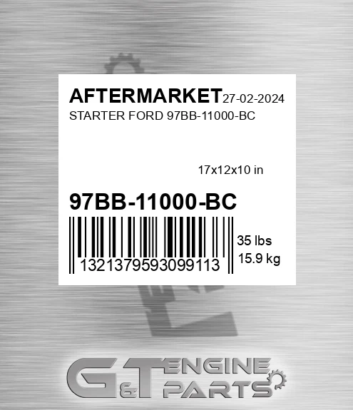 97BB-11000-BC Starter Ford 97bb-11000-bc for AFTERMARKET