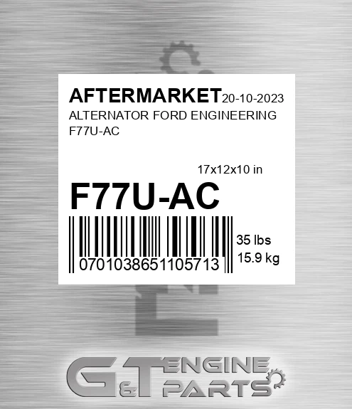 F77U-AC Alternator Ford Engineering F77u-ac for AFTERMARKET