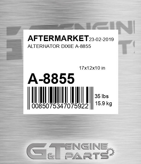 A-8855 Alternator Dixie A-8855 for AFTERMARKET