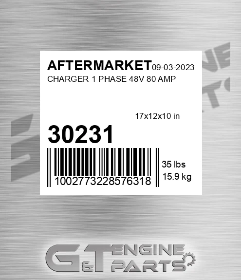 30-231 Charger 1 Phase 48v 80 Amp for AFTERMARKET