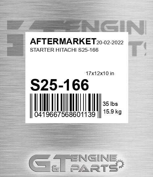 S25-166 Starter Hitachi S25-166 for AFTERMARKET