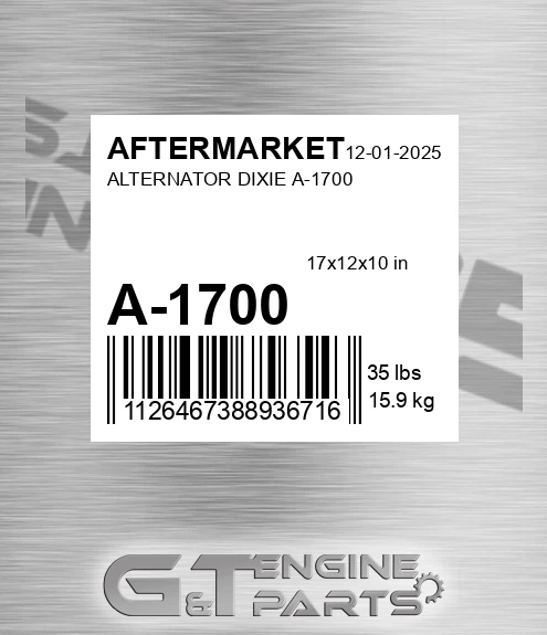A-1700 Alternator Dixie A-1700 for AFTERMARKET