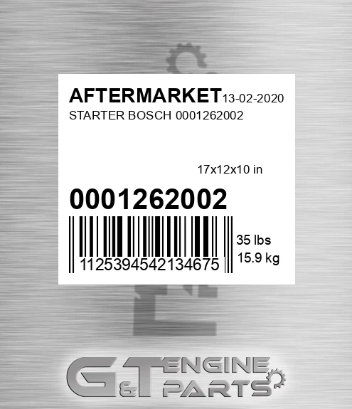 0001262002 Starter Bosch