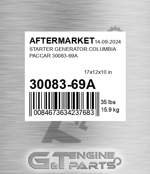 30083-69A Starter Generator Columbia Paccar 30083-69a for AFTERMARKET