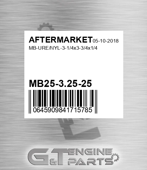 MB25-3.25-25 Mb-ure/nyl-3-1/4x3-3/4x1/4