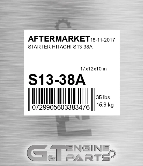S13-38A Starter Hitachi S13-38a for AFTERMARKET