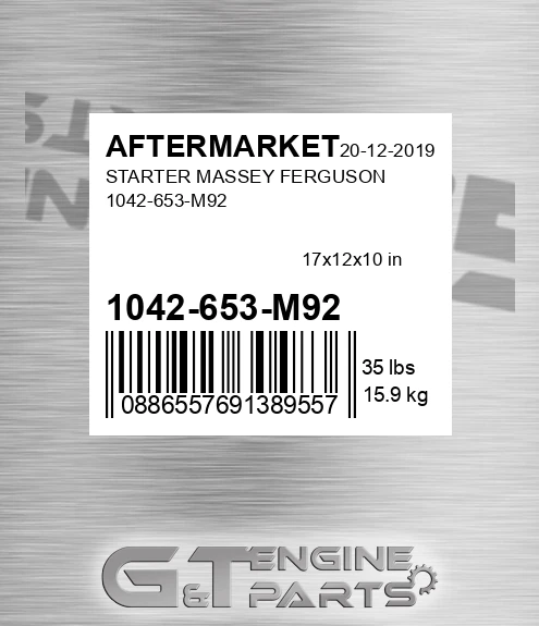 1042-653-M92 Starter Massey Ferguson 1042-653-m92 for AFTERMARKET