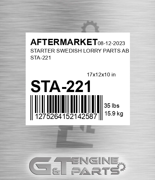 STA-221 Starter Swedish Lorry Parts Ab Sta-221 for AFTERMARKET