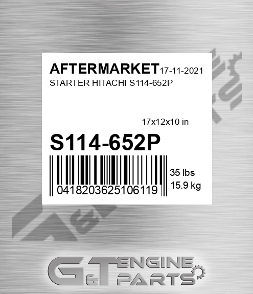 S114-652P Starter Hitachi S114-652p for AFTERMARKET