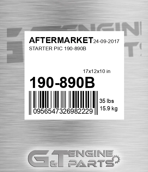 190-890B Starter Pic 190-890b for AFTERMARKET