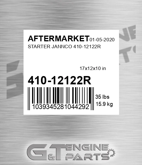 410-12122R Starter Jannco 410-12122r for AFTERMARKET