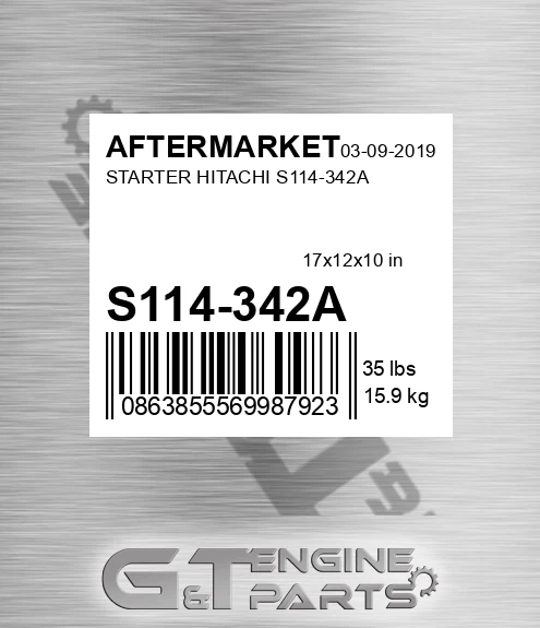 S114-342A Starter Hitachi S114-342a for AFTERMARKET
