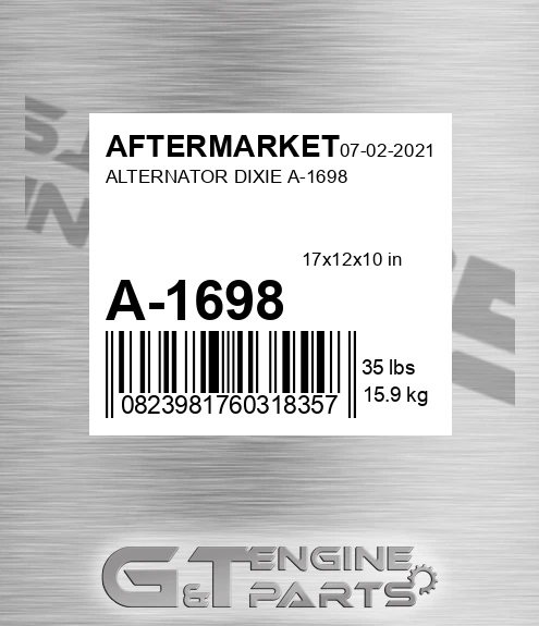 A-1698 Alternator Dixie A-1698 for AFTERMARKET