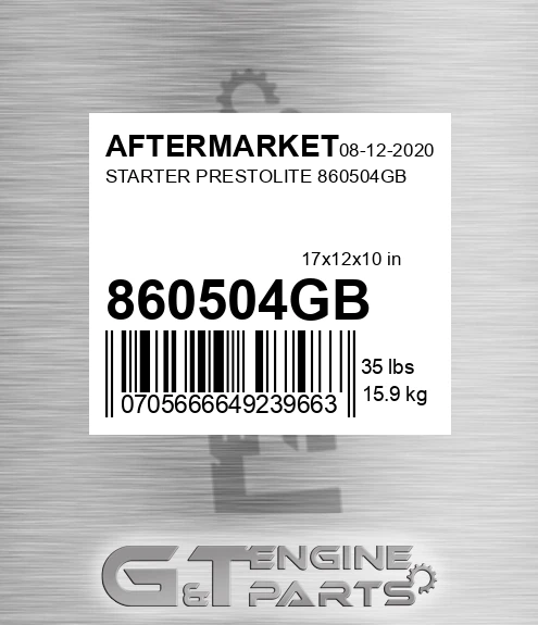 860504GB Starter Prestolite for AFTERMARKET