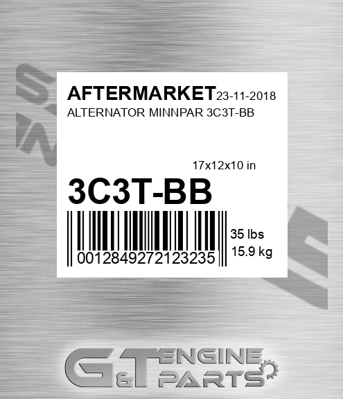 3C3T-BB Alternator Minnpar 3c3t-bb for AFTERMARKET