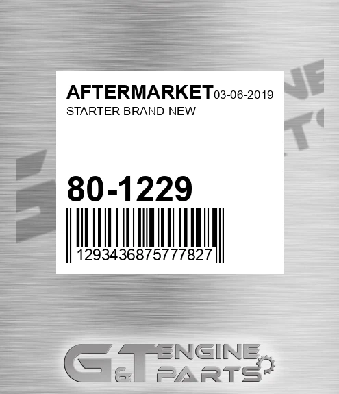 80-1229 Starter Brand New