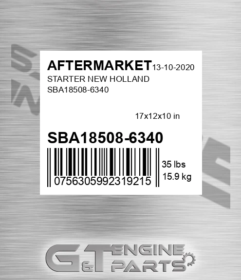 SBA18508-6340 Starter New Holland Sba18508-6340 for AFTERMARKET