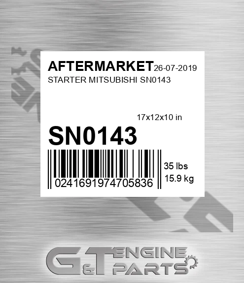SN0143 Starter Mitsubishi for AFTERMARKET