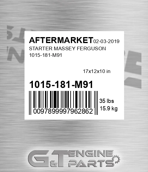 1015-181-M91 Starter Massey Ferguson 1015-181-m91 for AFTERMARKET